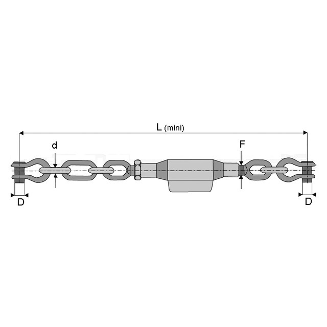 Stabilisateur A Chaine 12 MM 20X2,5 MANILLE/MANILLE référence fournisseur 31110155